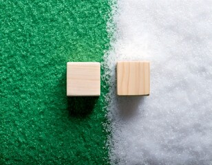 抽象の美、木製ブロックのシンプルな形（二文字素材）