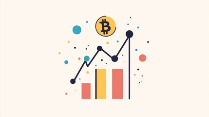 Obraz premium Bitcoin investment growth chart, abstract design