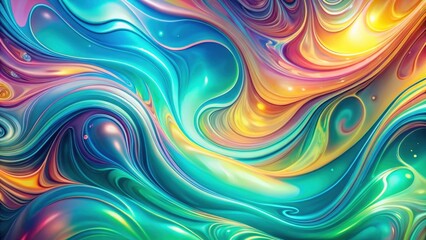 Abstract Swirling Color Symphony A vibrant, fluid tapestry of iridescent hues, blending and flowing in a mesmerizing dance of form and texture.