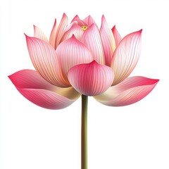 Pink lotus flower on a white background with detailed illustration and vector design for artistic use