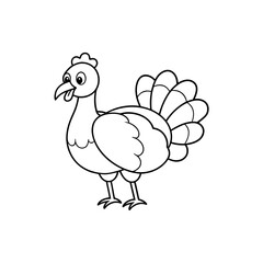 Coloring book for children Turkey line art vector 