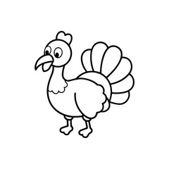 Coloring book for children Turkey line art vector 