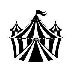 Fototapeta premium Creepy carnival theme with circus tent silhouette illustration