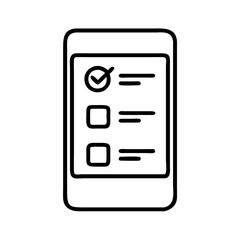 mobile survey icon, mobile survey line art - simple line art of mobile survey, perfect for mobile survey logos and icons