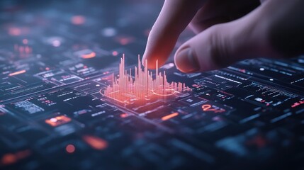 Naklejka premium Digital Data Analysis: Interactive Visualization of Information