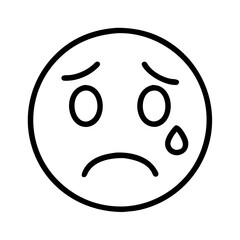 sad face icon, sad face line art - simple line art of sad face, perfect for sad face logos and icons