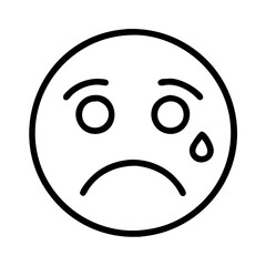 Fototapeta premium sad face icon, sad face line art - simple line art of sad face, perfect for sad face logos and icons