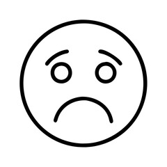 Fototapeta premium sad face icon, sad face line art - simple line art of sad face, perfect for sad face logos and icons