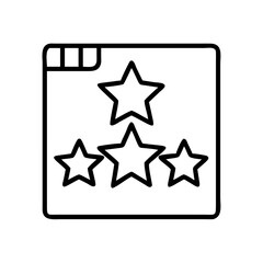 star rating icon, star rating line art - simple line art of star rating, perfect for star rating logos and icons