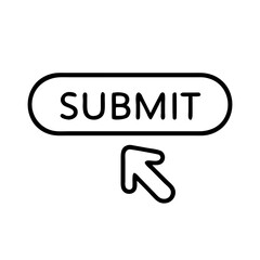 submit button icon, submit button line art - simple line art of submit button, perfect for submit button logos and icons