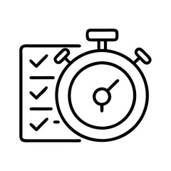timer survey time icon, timer survey time line art - simple line art of timer survey time, perfect for timer survey time logos and icons