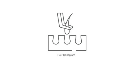 Hair Transplant Surgery Hair Restoration Vector Icon