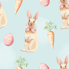 easter bunny and eggs seamless