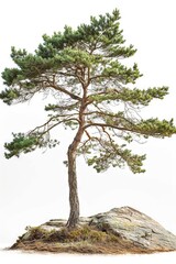 Fototapeta premium Pine on white background