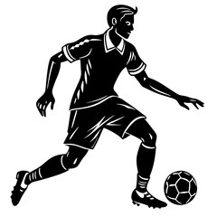 Naklejka premium Person playing soccer in action on the field