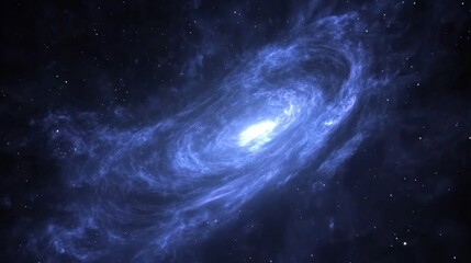 Fototapeta premium Stunning spiral galaxy illuminated by bright core, surrounded by starry cosmos, showcasing celestial beauty