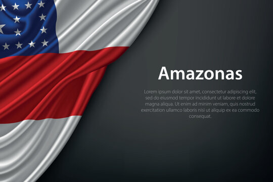Amazonas state flag on dark background