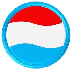 The Luxembourg flag pin and badge consists of the colors red, white and blue