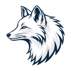 Obraz premium Arctic Fox head silhouette vector illustration icon , logo type.