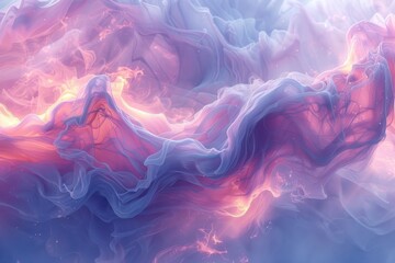 Obraz premium Delicate watercolor drips form elegant streaks in a flowing pastel gradient creating a serene and artistic atmosphere