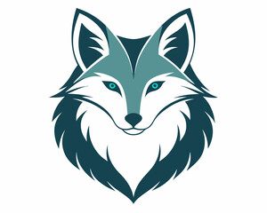 Fototapeta premium Arctic Fox head silhouette vector illustration icon , logo type.