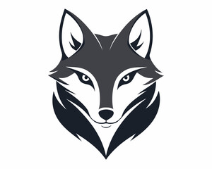 Obraz premium Arctic Fox head silhouette vector illustration icon , logo type.