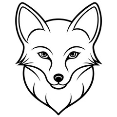 Obraz premium Arctic Fox head silhouette vector illustration icon , logo type.