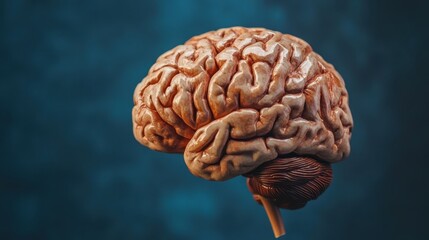 Close-up view of a human brain with intricate details.