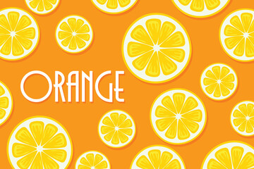 Obraz premium Flat Vector Illustration of Oranges Wallpaper Design.