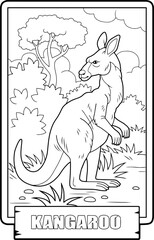 wild australian kangaroo coloring book for kids