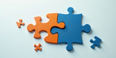 Obraz premium Connecting the Dots A Symbolic Representation of Collaboration and Teamwork Through Interlocking Puzzle Pieces