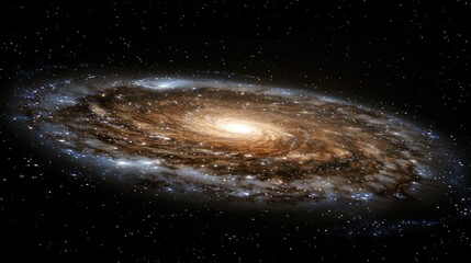 Spectacular spiral galaxy with luminous arms and central bulge vista