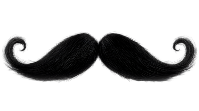 Elegant Mustache Isolated on White Background,  Graphic Design Resource for Projects