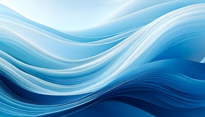 Fototapeta premium A high-resolution abstract background featuring soft, flowing waves in various shades of blue. The smooth gradients and delicate curves create a sense of calmness and movement, perfect for modern desi