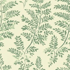 Beautiful wallpaper featuring a pattern of green leaves creating a seamless background for eco-friendly designs