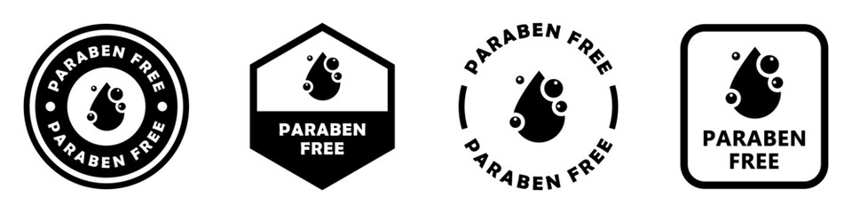 Paraben Free - vector stamps for package labeling.
