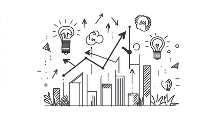 Fototapeta premium Business Growth Strategy Sketch