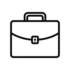 Black and white business briefcase vector icon