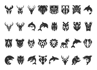 Fototapeta premium Animal Icon Vector Collection – Minimalist and Modern Outline Design
