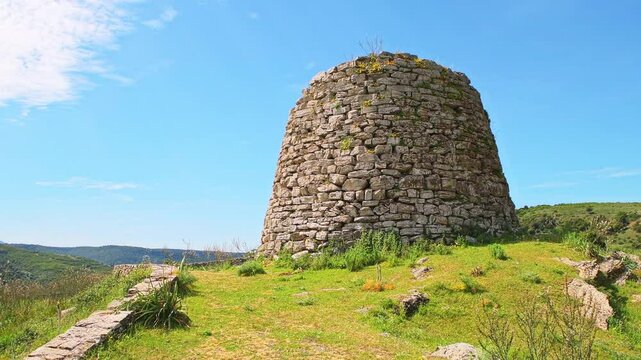 Nuraghe Su Nuraxi 'e Pauli in Seulo, Sardinia historic ancient ruins of stone rock wall tower in Seulu, Italy