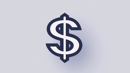 Obraz premium Simple Dollar Sign Icon on Neutral Background