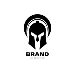 Spartan Helmet Logo. Spartan Helmet Logo Design. Spartan Helmet Logo Brand. Spartan Helmet Logo Vector Design Isolated on White Background