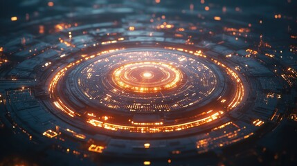 Futuristic circular technological interface