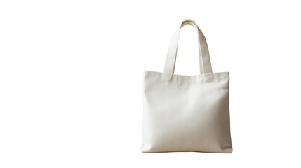 White tote bag on a black background.
