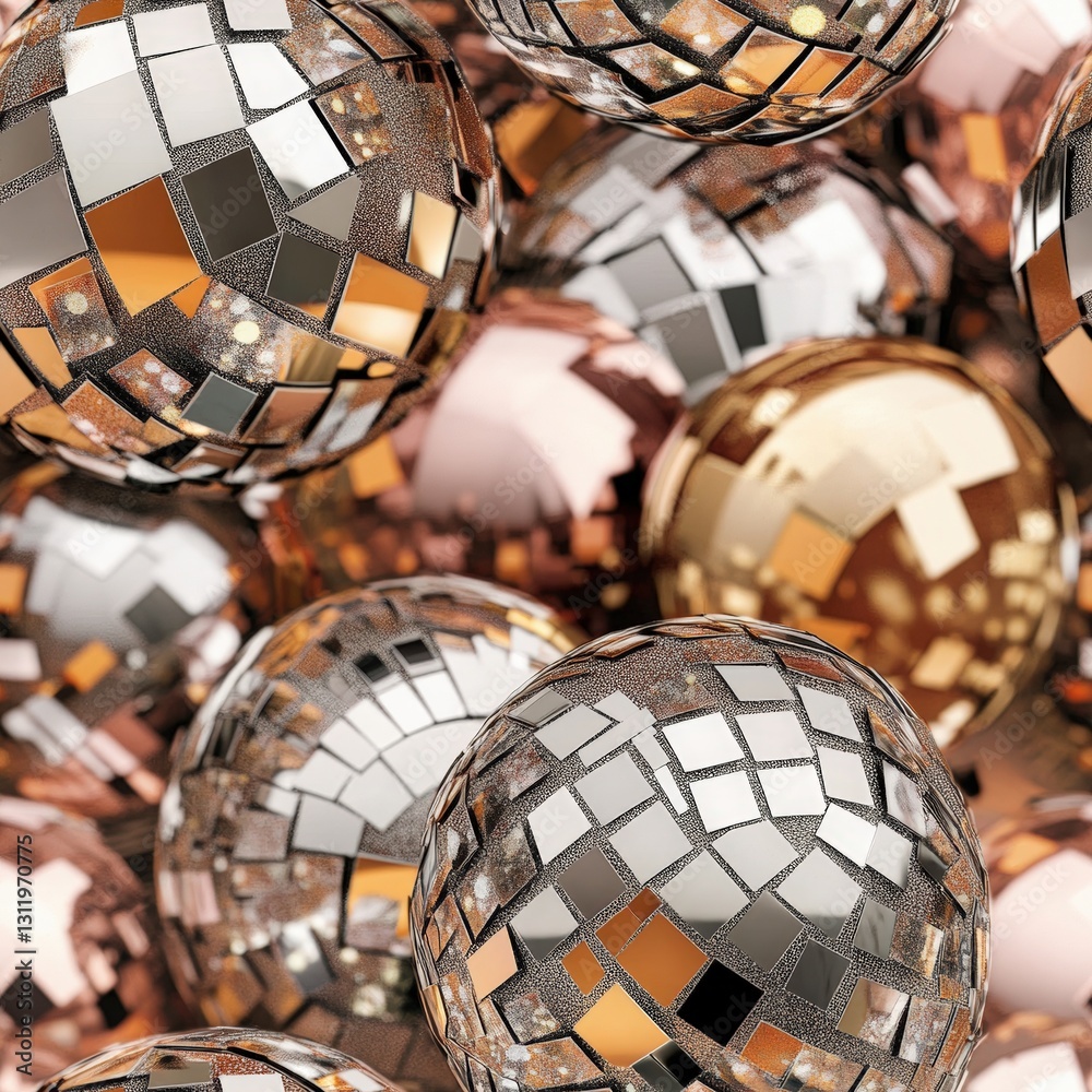 Poster seamless an assortment of many shiny objects glimmering under bright light creating a captivating vi