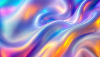 Obraz premium Abstract iridescent swirls of vibrant color, creating a smooth, flowing texture