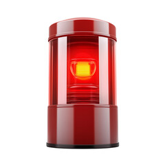 A macro shot capturing the intricate internal mechanisms of a red ambulance siren on transparent png background. Ai generated