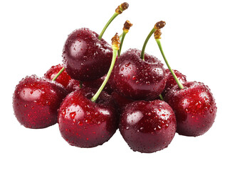Isolated Heap of Wet Cherries