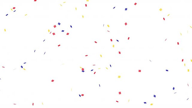 Loop video of three-colored confetti (orange, green, yellow) Only 4K has alpha channel.