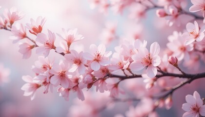 Fototapeta premium Cherry blossom blooming in spring nature photography tranquil environment close-up view